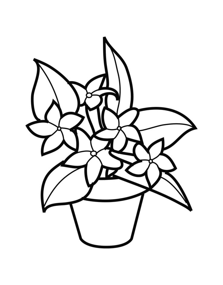 Flower pot coloring pages