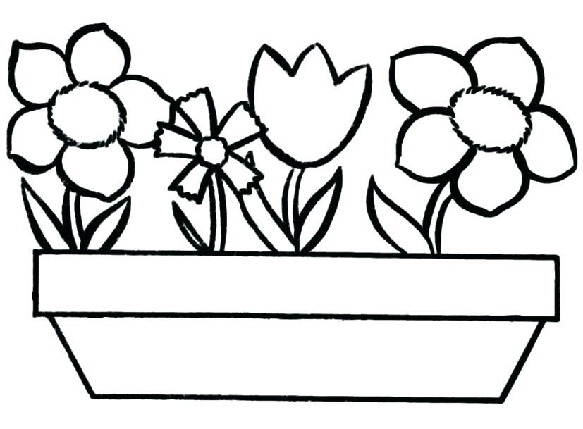 Flower pot coloring pages