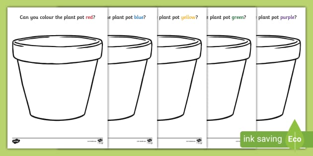 Colouring plant pots teacher made