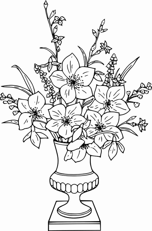 Flower pot coloring pages