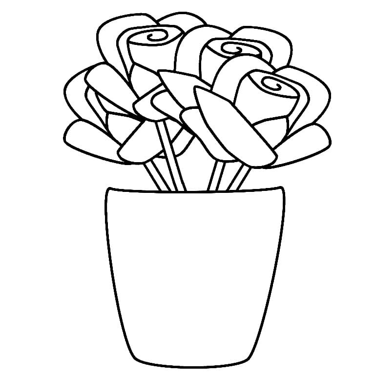 Flower pot coloring pages