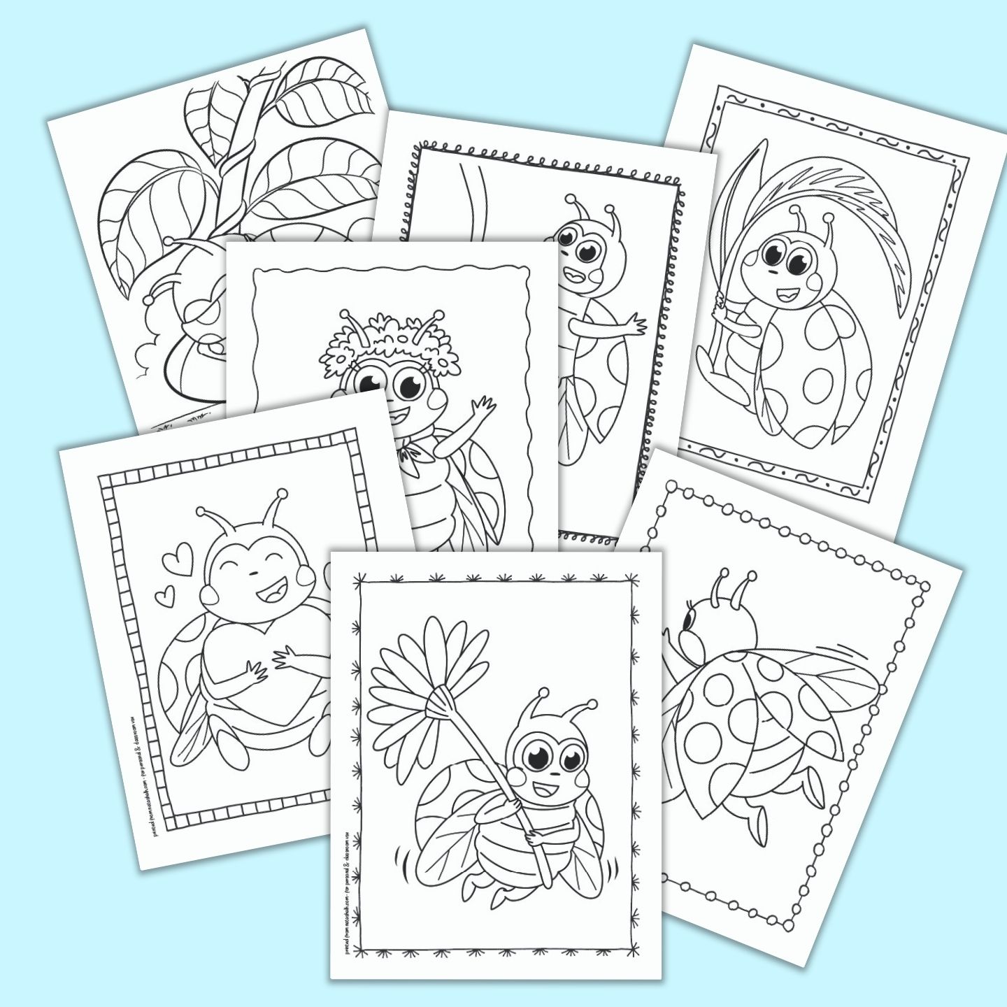 Free printable ladybug coloring pages for kids