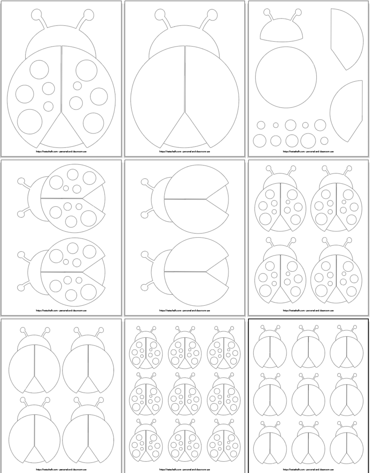 Ladybug template printables â the artisan life