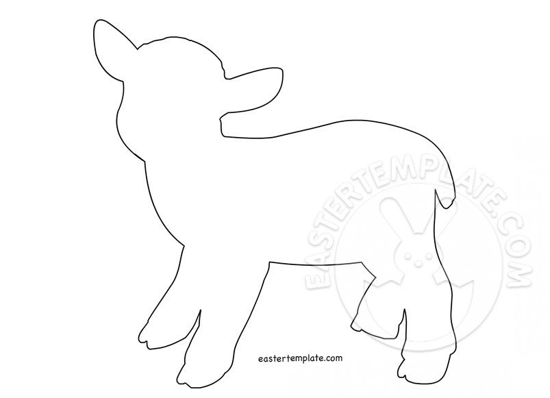 Easter lamb template coloring page