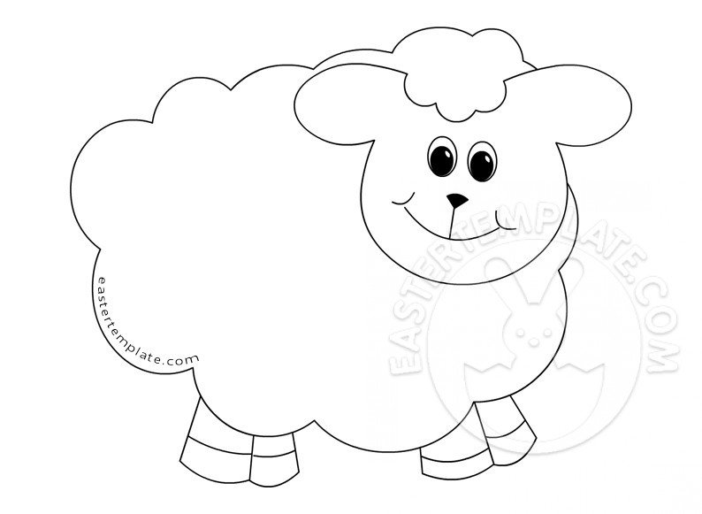 Cartoon easter funny lamb coloring page