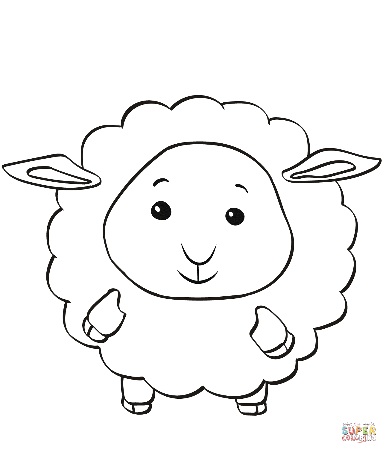 Cute lamb coloring page free printable coloring pages