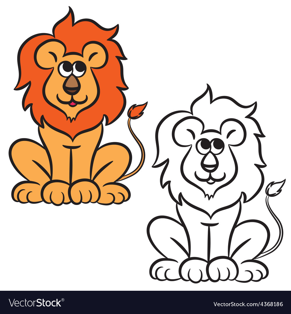 Lion coloring book royalty free vector image