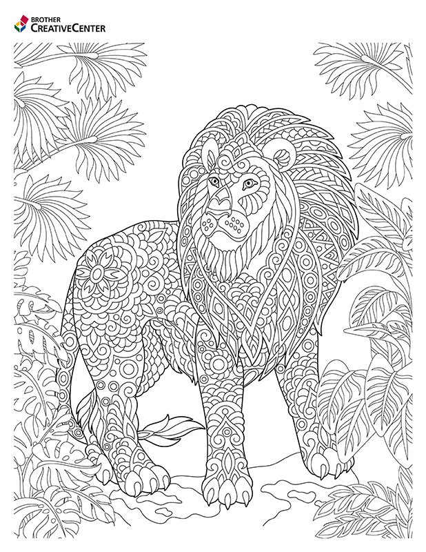 Free printable wild animal colouring