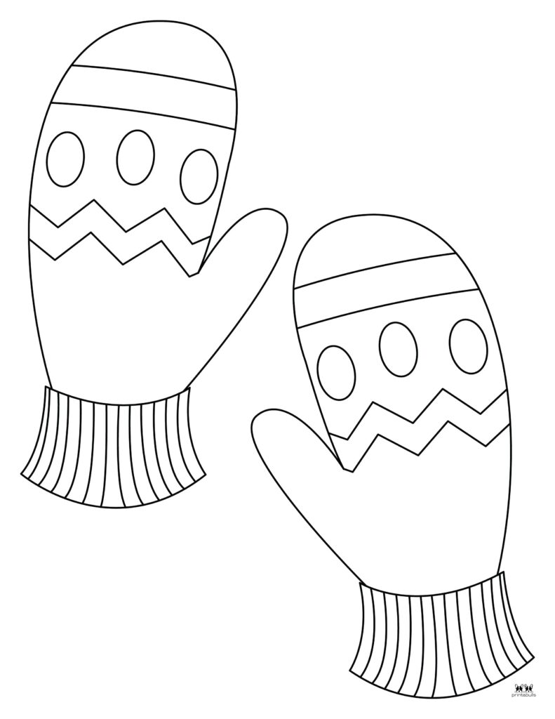 Mitten coloring pages templates