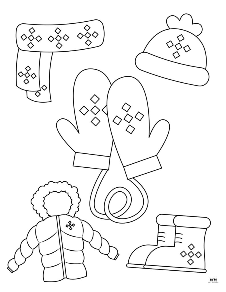 Mitten coloring pages templates