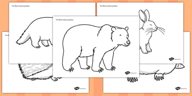 The mitten coloring sheets teacher