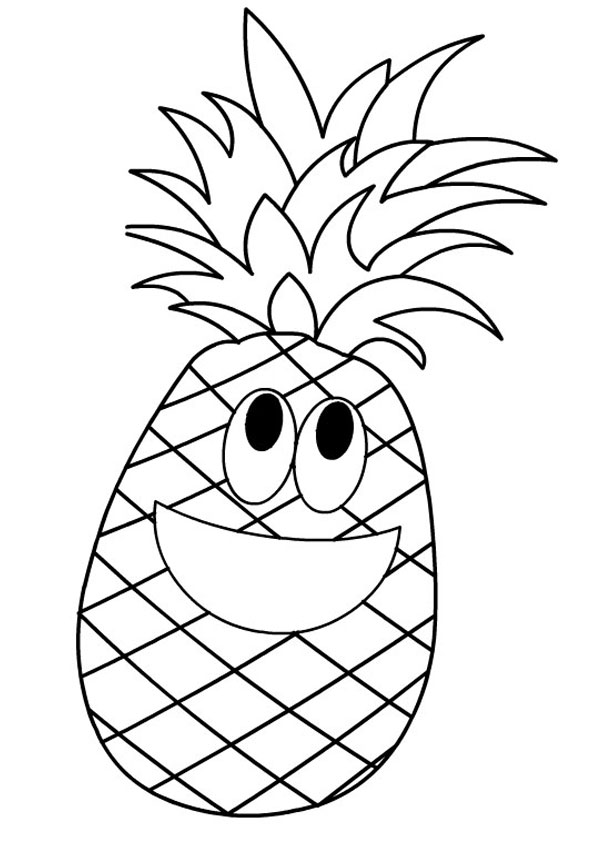 Coloring pages animated pineapple coloring page