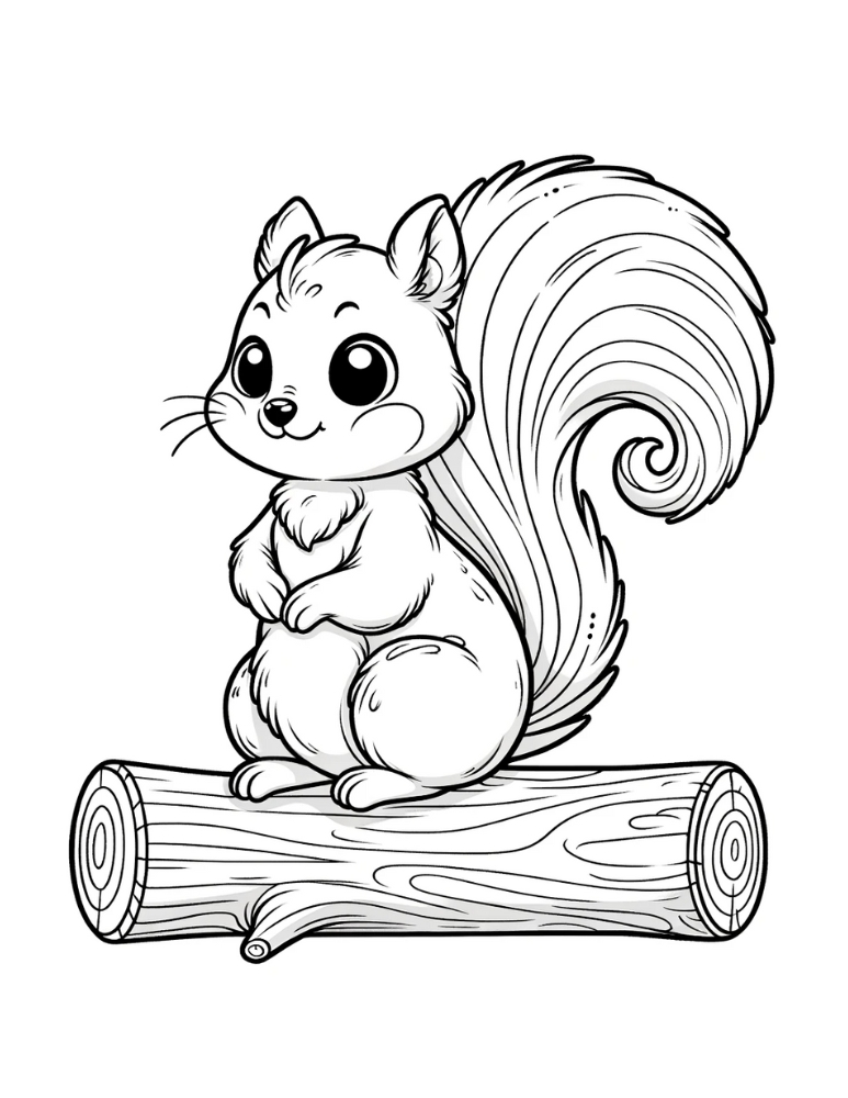 Free squirrel coloring pages for kids