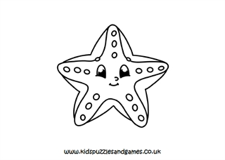 Starfish cute louring page
