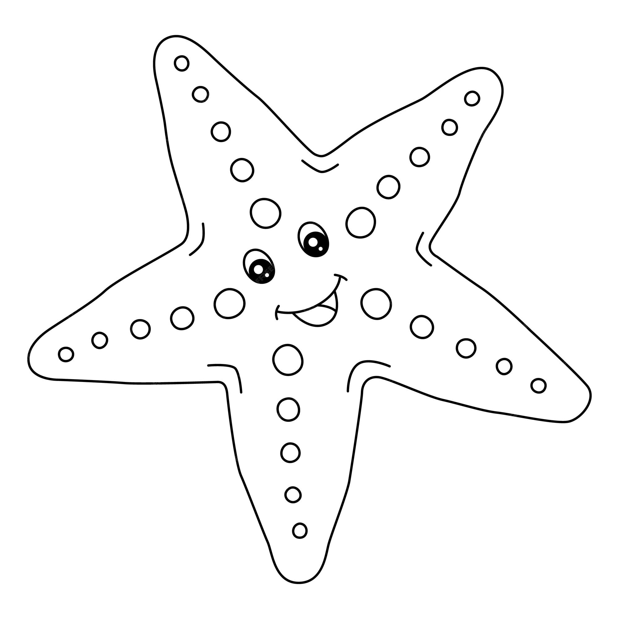 Premium vector sea star coloring page isolated for kids