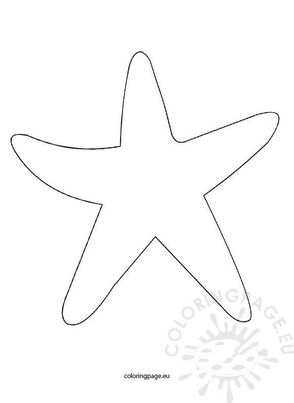 Starfish template coloring page