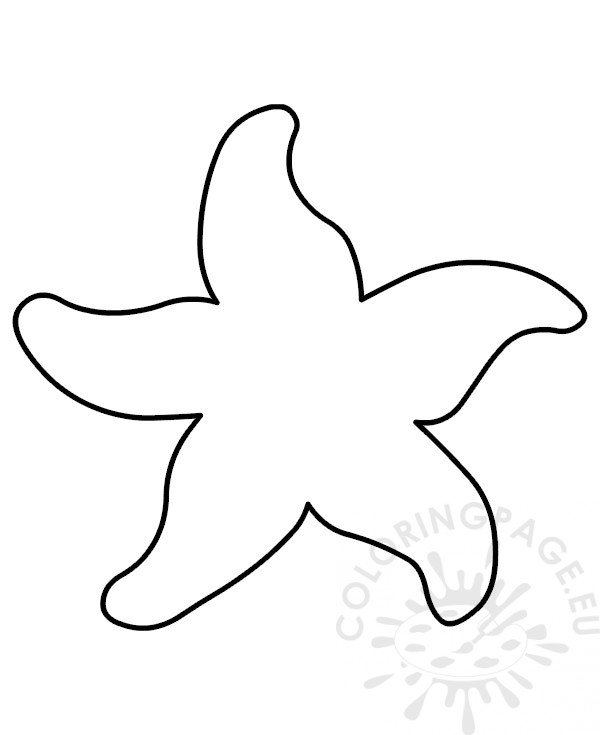 Starfish template outline coloring page