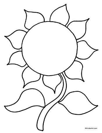 Sunflower coloring page â kinderart sunflower coloring pages sunflower template sunflower colors