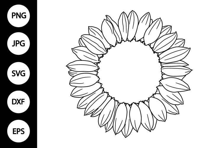 Sunflower outline svg coloring page