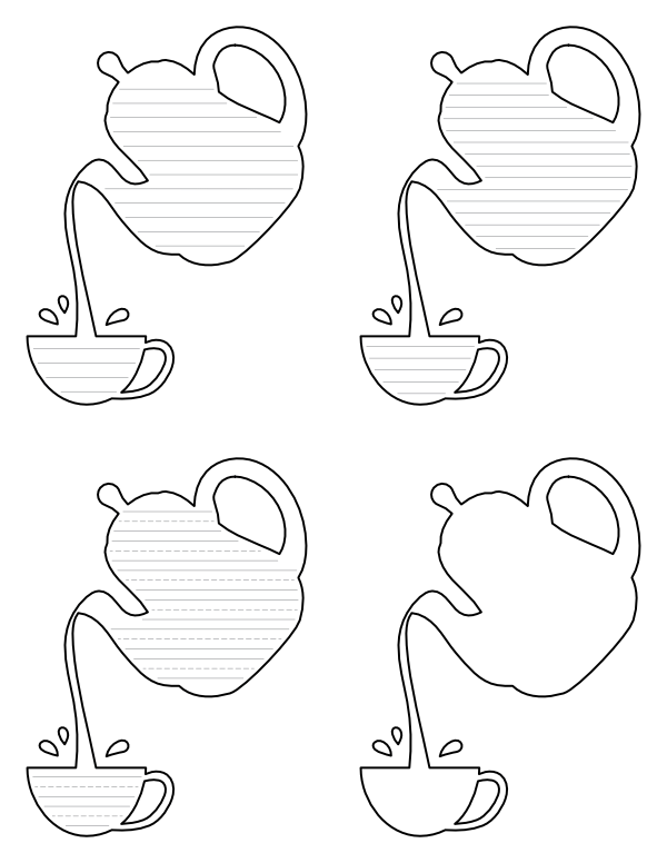 Free printable pouring teapot