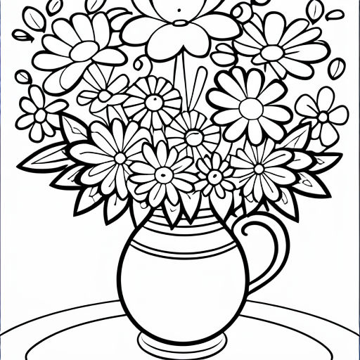 Coloring book template flower