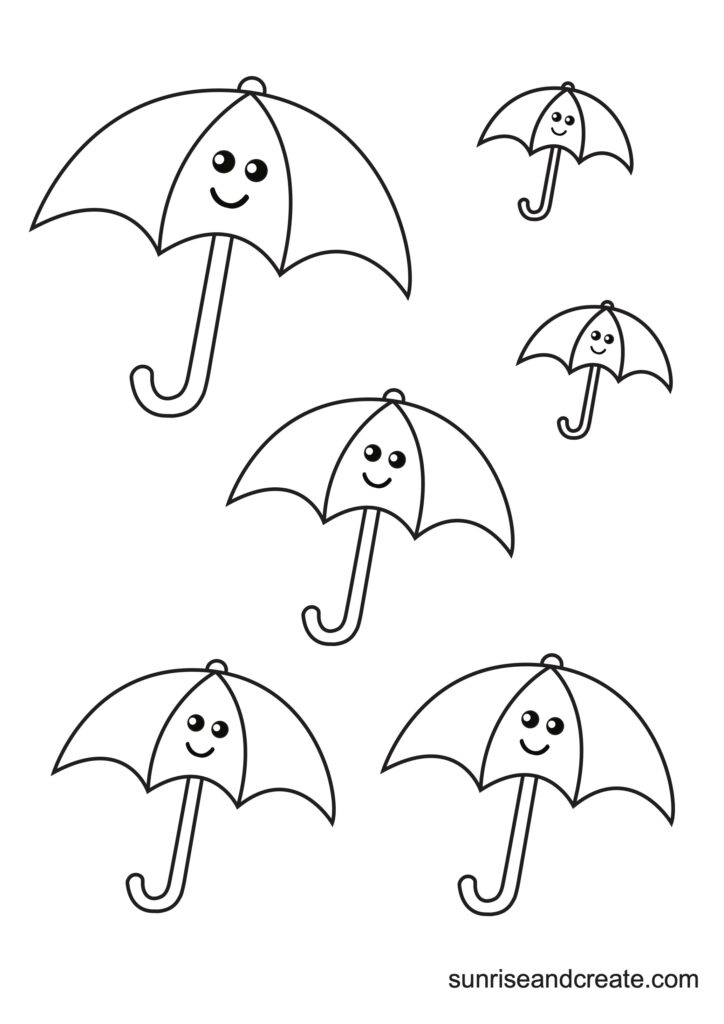 Free printable umbrella templates different designs sizes