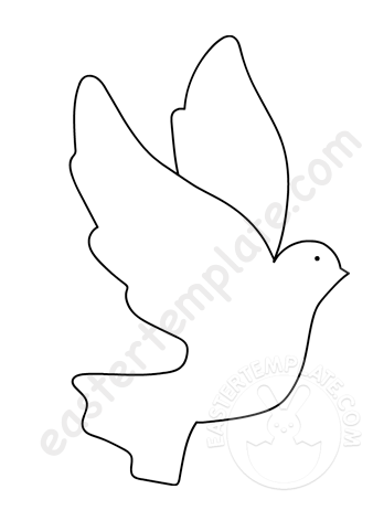 White dove flying coloring page