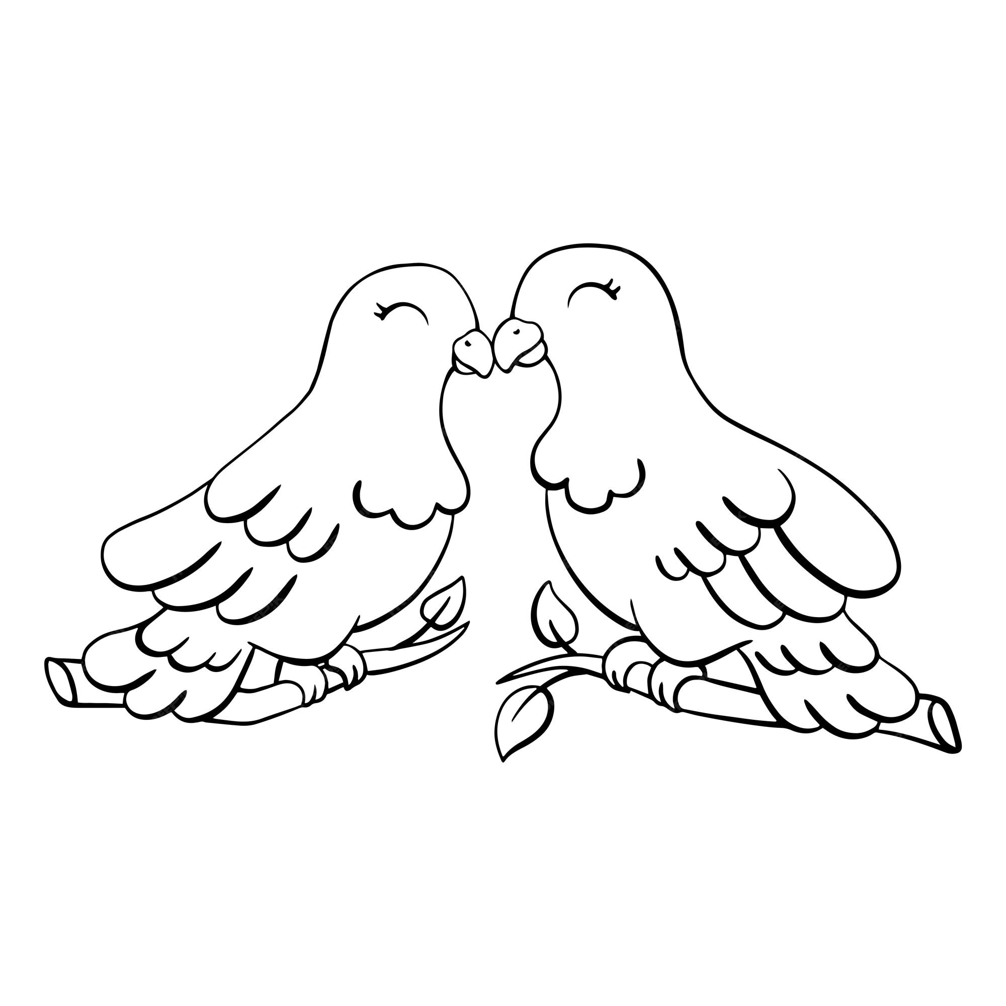 Premium vector dove is symbol peace and love coloring page for kids digital stamp cartoon style character