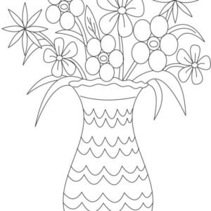 Flower pot coloring page printable for free download