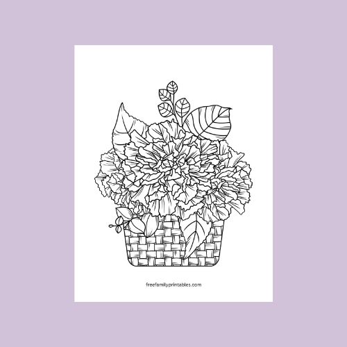 Flower bouquet coloring pages free printables