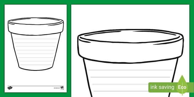 Flower pot writing template teacher made