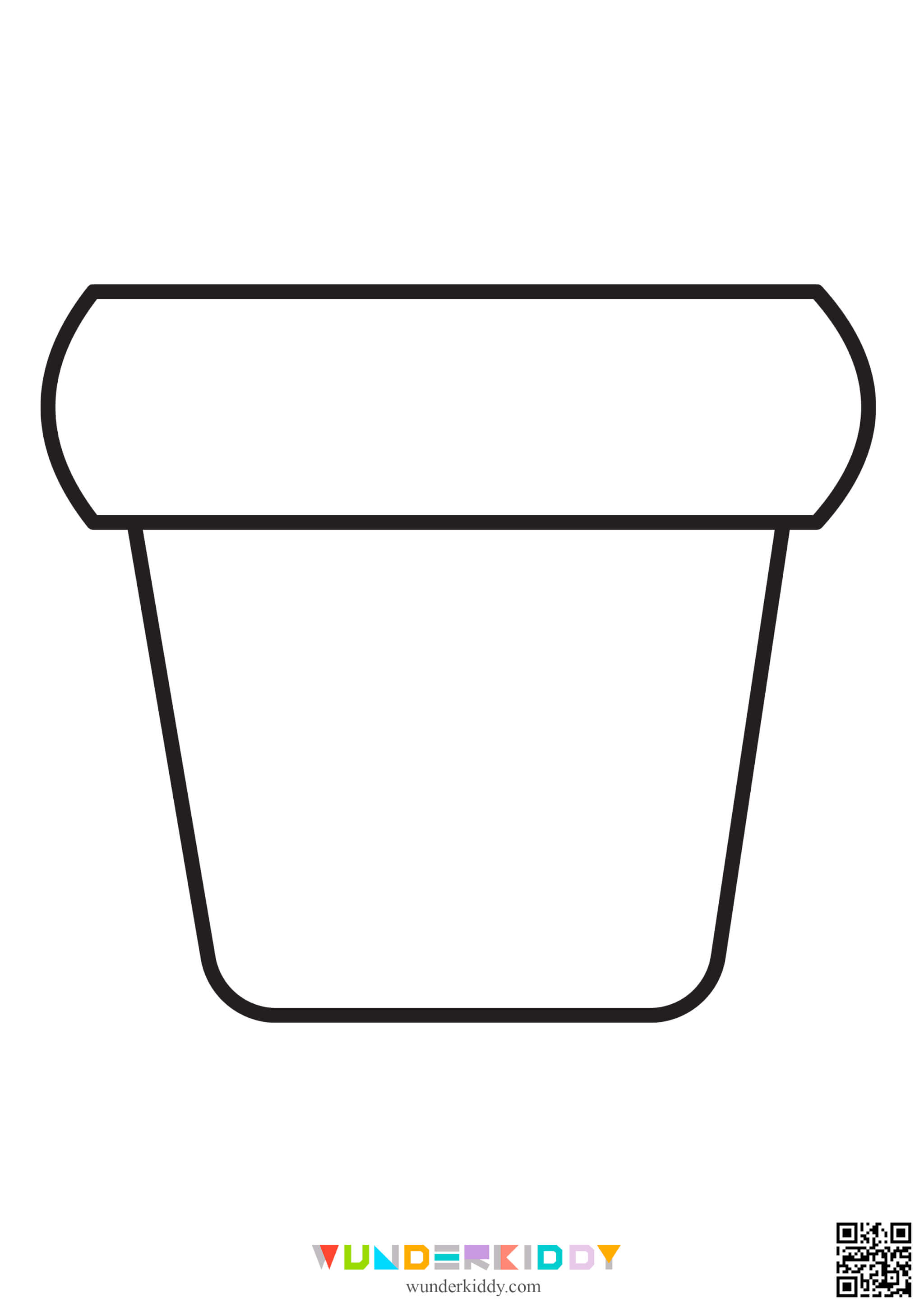 Printable template flower pot for mothers day crafts for kids