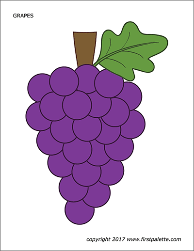Grapes free printable templates coloring pages firstpalette coloring pages paper fruit grapes