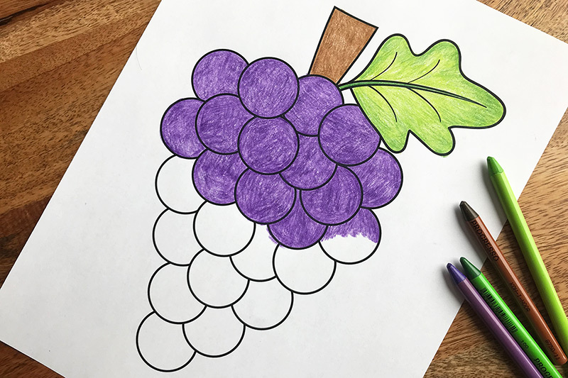 Grapes free printable templates coloring pages