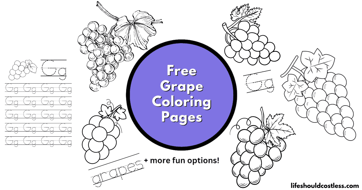 Grape coloring pages free printable pdf templates