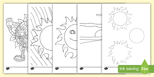 Colouring page sun templates