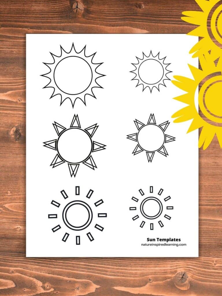 Bright sun coloring pages for kids