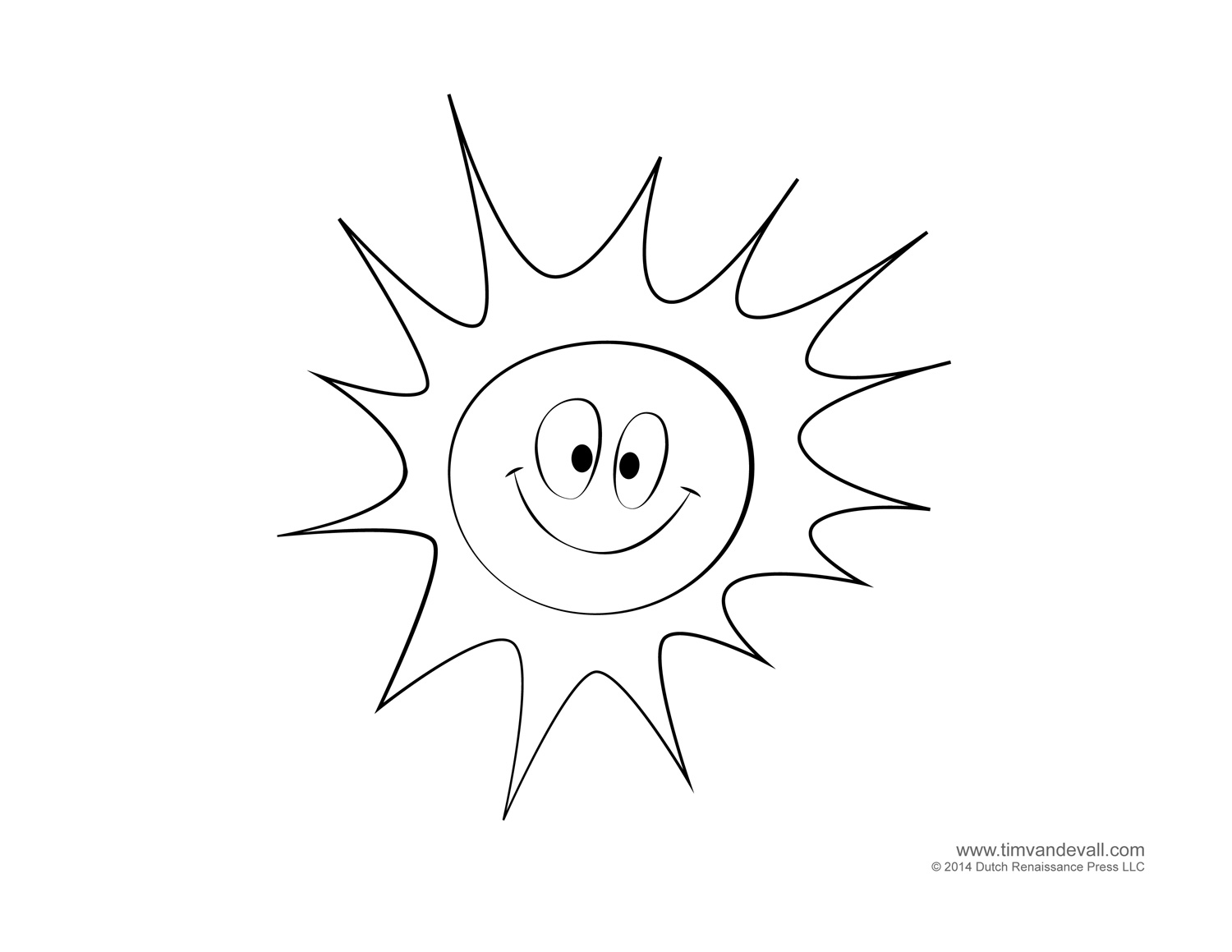 Sun coloring page â tims printables