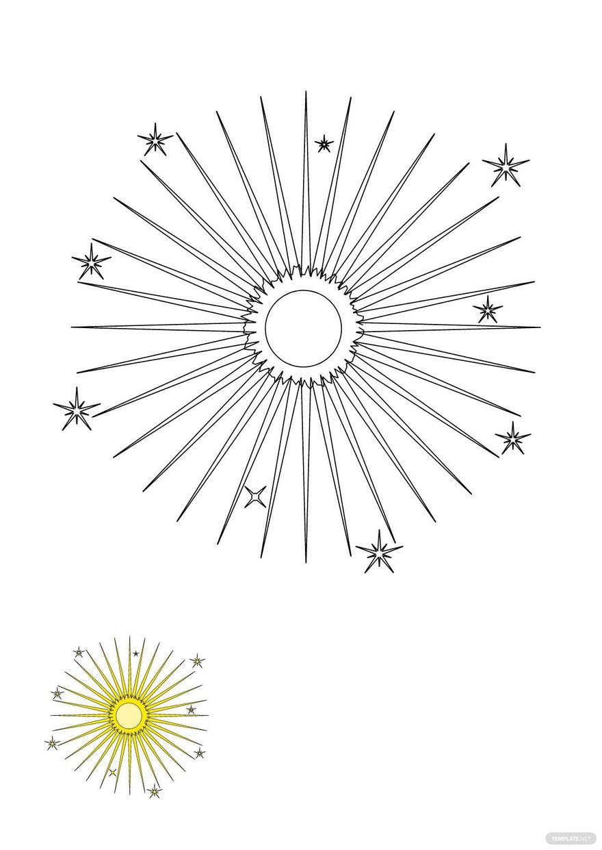 Free sun sparkle coloring page