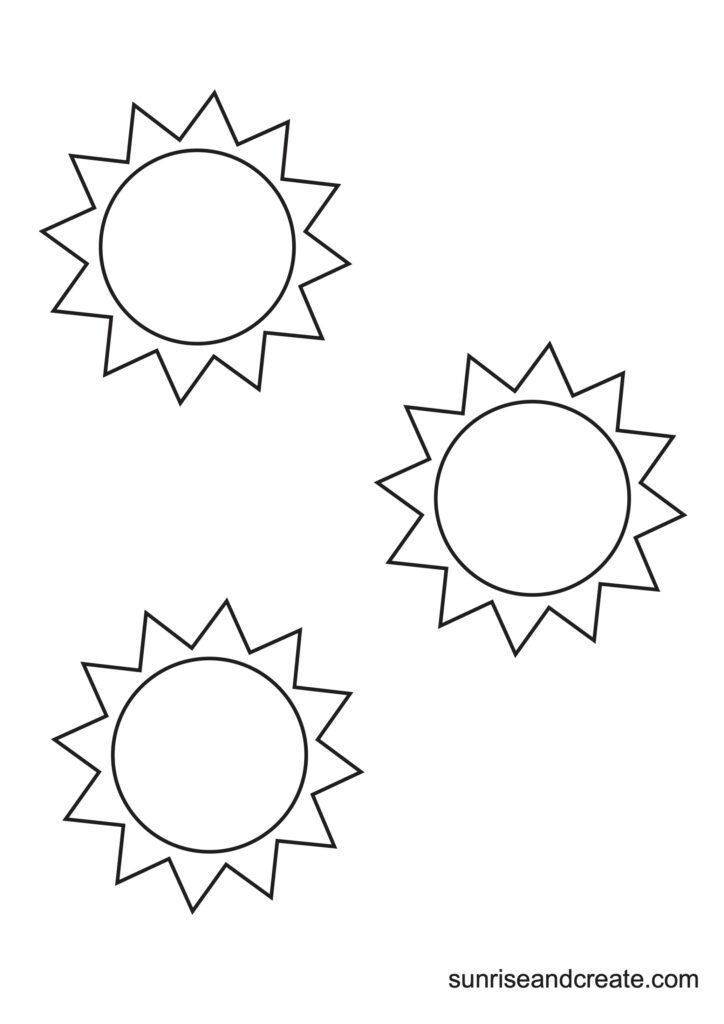 Free printable sun templates