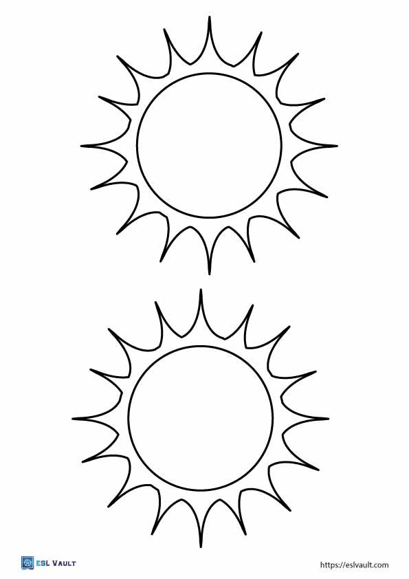 Free printable sun templates and outlines