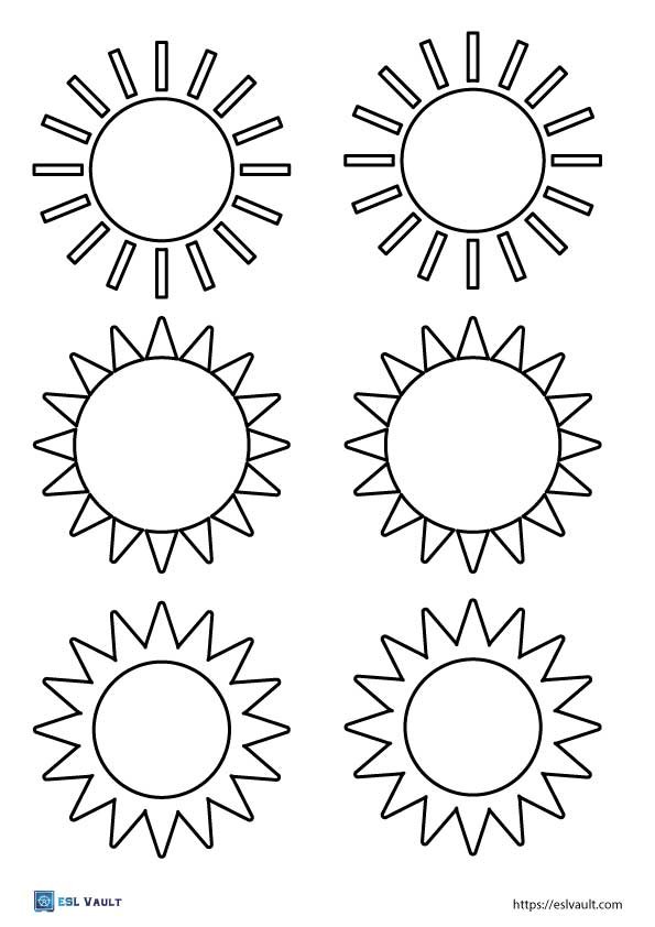 Free printable sun templates and outlines