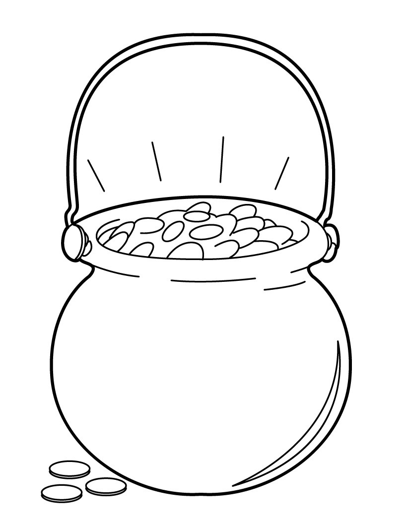 Pot of gold coloring pages