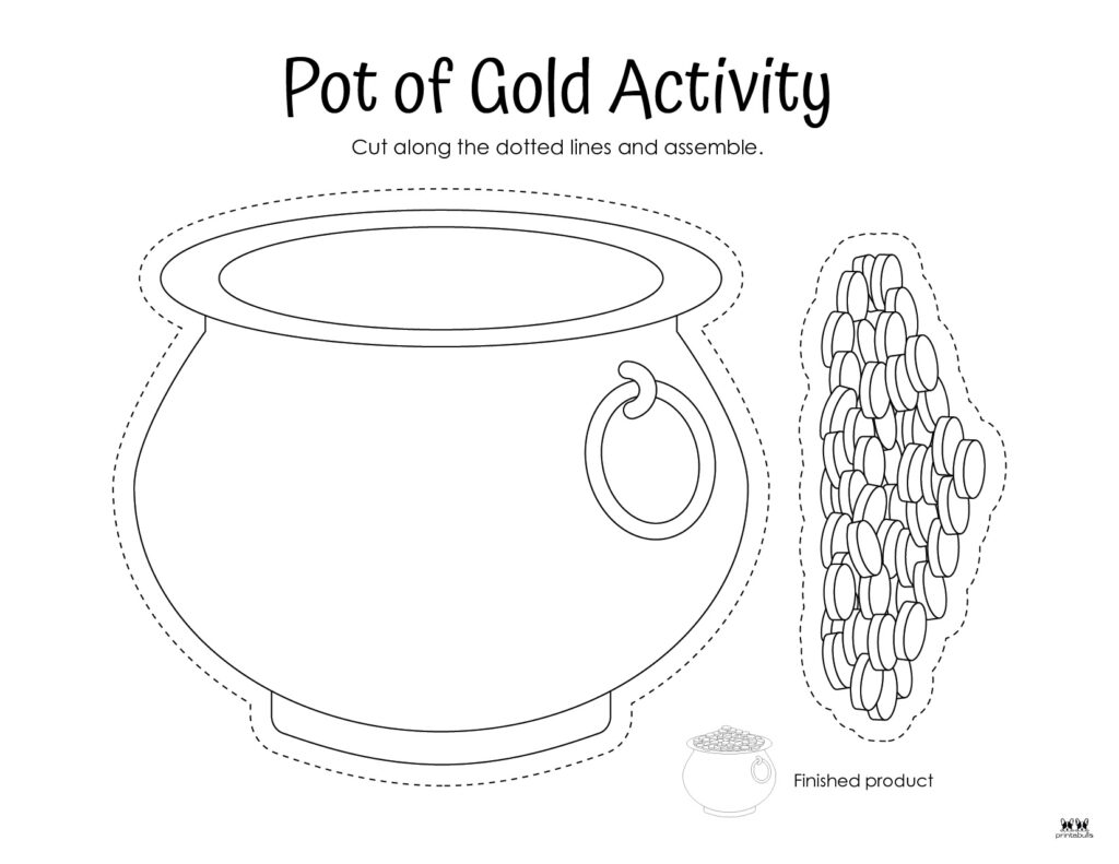 Pot of gold templates coloring pages