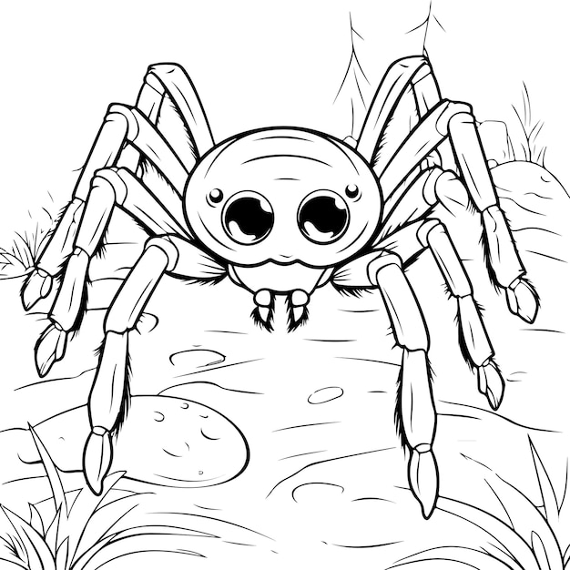 Premium vector spider halloween coloring pages for kids