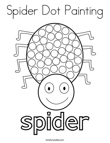 Spider dot painting coloring page