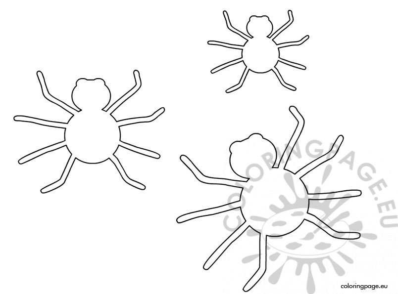 Halloween spider template coloring page