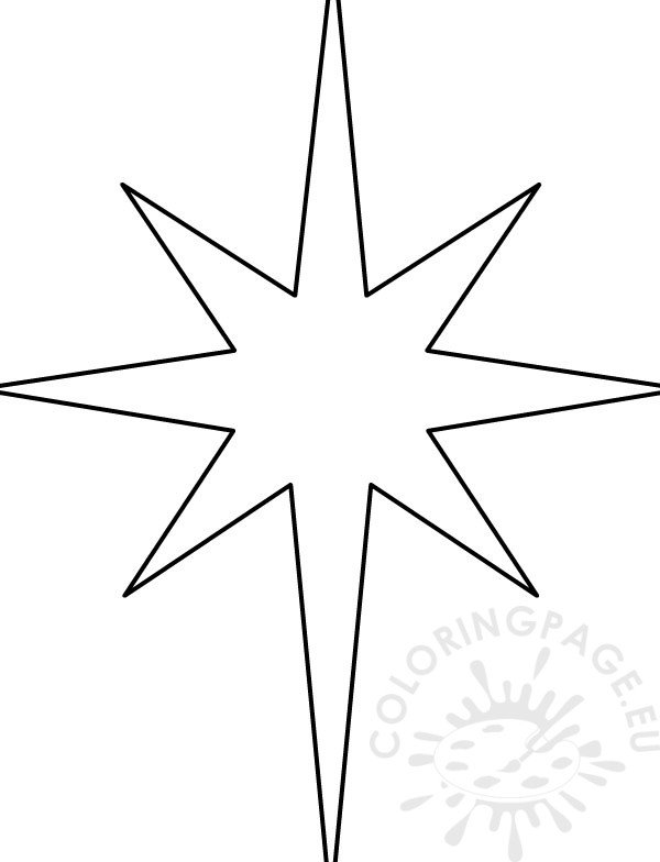 Star of bethlehem template coloring page