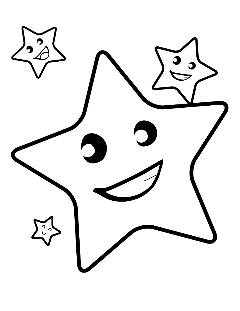 Free printable star coloring pages for kids