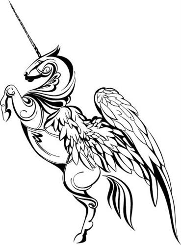 Unicorn pegasus svg cut file at